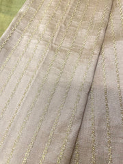 Baby pink kasuti stripes blouse front embroidery with striped motifs